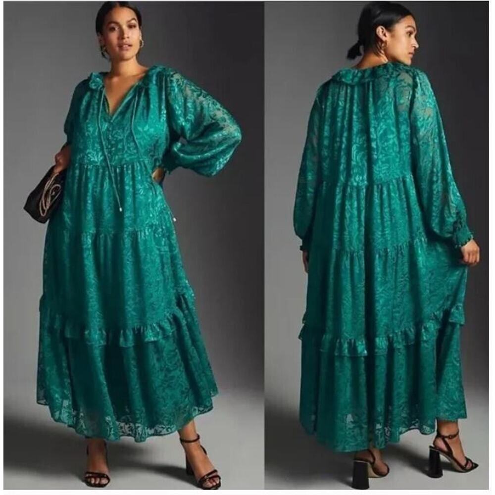 Anthropologie Teal Maxi Dress